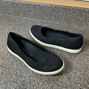 ECCO Black Leather Flats Slip On Outdoor Comfort Casual Womens Sz EU 38 US 7-7.5